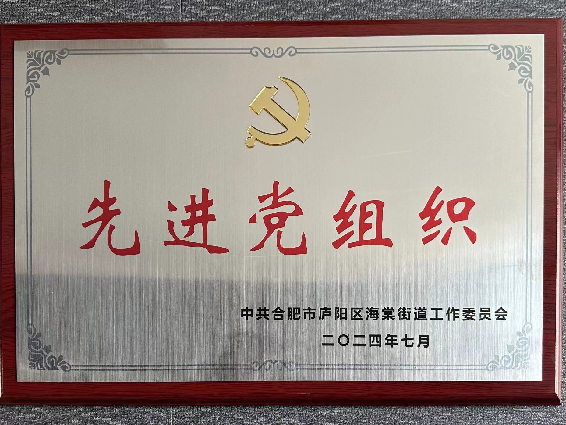 庐阳人生就是博文创园党支部荣获“先进党组织”声誉称呼